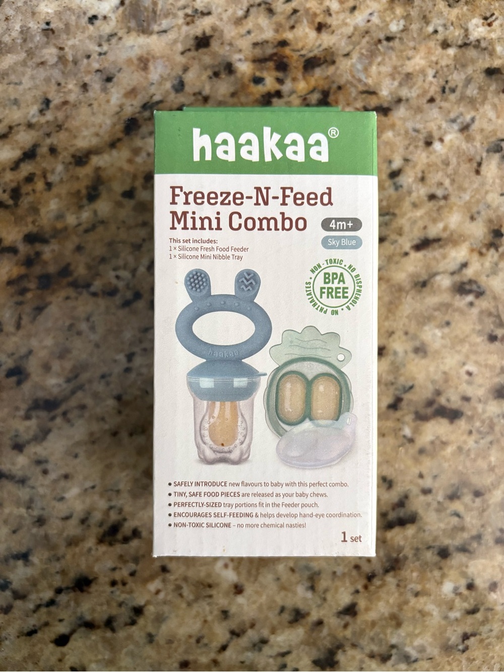 NWT Haakaa Freeze-N-Feed Mini Combo Silicone Feeder - Sky Blue
